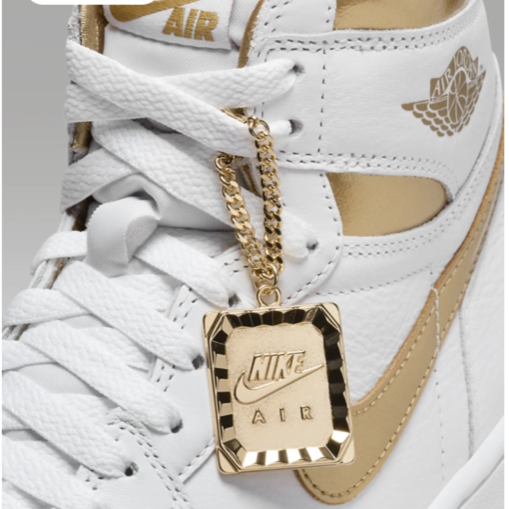 NIB Air Jordan 1 Retro High OG "White & Gold" Sz 9.5 - Picture 6 of 10